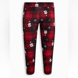 Torrid Festive Plaid Leggings with Mickey Design